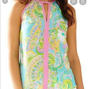Lilly Pulitzer Tillie Silk Keyhole Top